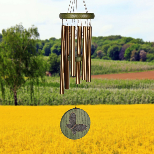 17" Butterfly Habitats Wind Chime by Woodstock | Personalized Outdoor Chimes