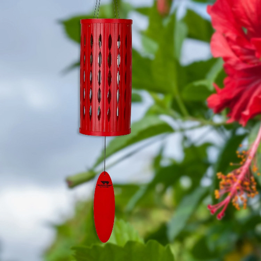 28" Hibiscus Red Aloha Chime by Woodstock | Patio Chimes | Yard Decorations | Housewarming Gifts | Pool Party Decor | Hawaii Chimes