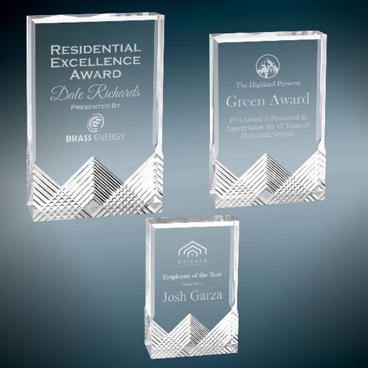 Custom Apex Mirage Silver Acrylic Award | Engraving Included | Office Awards