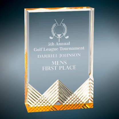 Custom Apex Mirage Gold Acrylic Award | Engraving Included | Office Awards