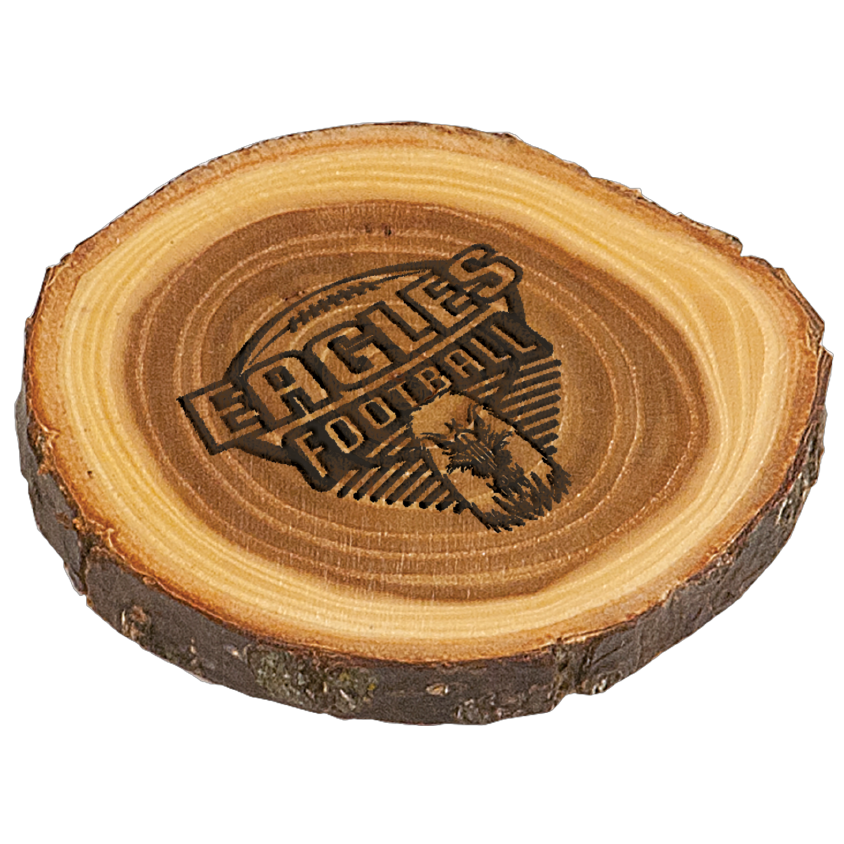 Custom Elmwood Log Coasters Set of 6 | Wooden Drink Coasters | Bar Gifts | Housewarming Gifts | Personalized Gifts