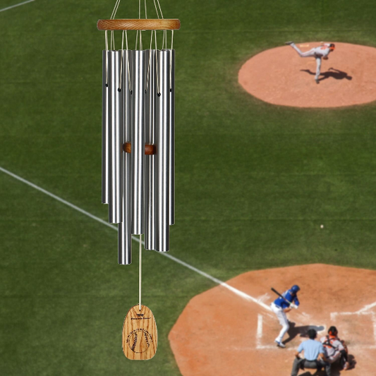 27" Baseball Wind Chime by Woodstock | Take Me Out To The Ball Game | Custom Baseball Gifts | Engraved Chimes | #A65