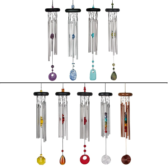 17" SMALL Chakra Wind Chime by Woodstock - Multiple Styles | Indoor Wind Chimes
