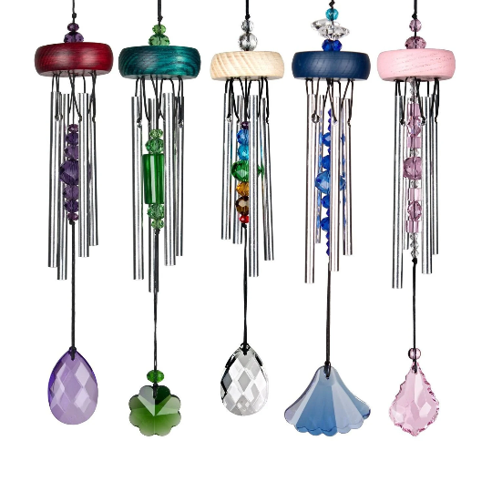 10" MINI Gem Drop Wind Chimes by Woodstock - Multiple Styles | Outdoor Chimes