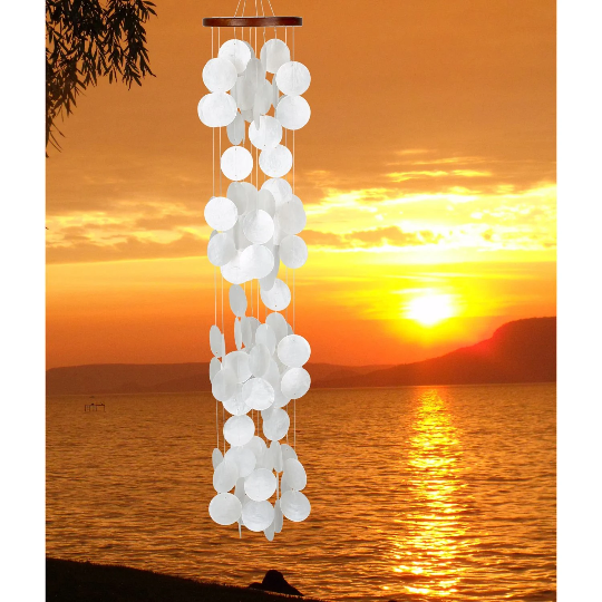 40" Capiz Shell Waterfall Wind Chime by Woodstock | Patio Decor | Gifts for Mom | Housewarming Gifts