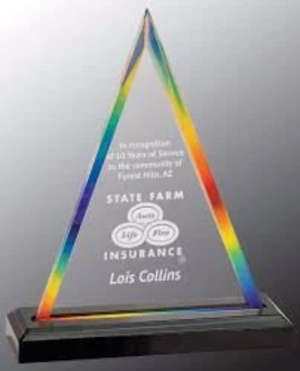 Custom Triangle Impress Acrylic Award | Engraving Included | Office Awards