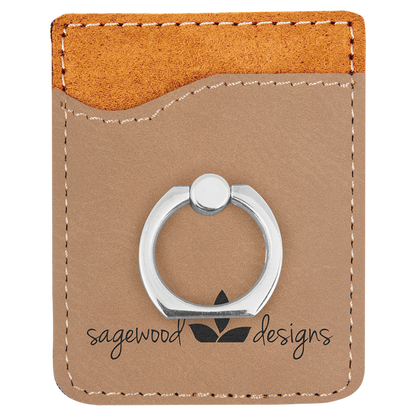 Custom Cell Phone Wallet with Silver Ring | ID Holder | Credit Card Holder | Business Card Holder | Personalized Gifts