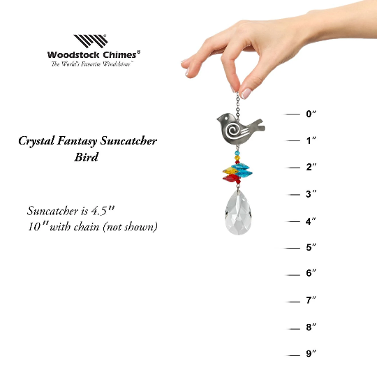 Crystal Bird Suncatcher by Woodstock | Rainbow Maker | Crystal Ornament | Light Catcher | Grandma Gifts