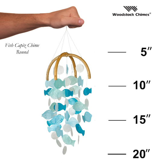 20" Fish Capiz Wind Chimes by Woodstock | White Elephant Gifts | #A28