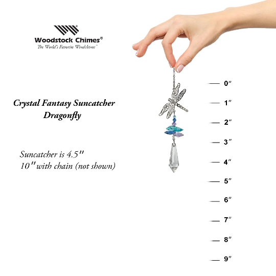 Crystal Dragonfly Suncatcher by Woodstock | Rainbow Maker | Crystal Ornament | Light Catcher | Gifts for Her