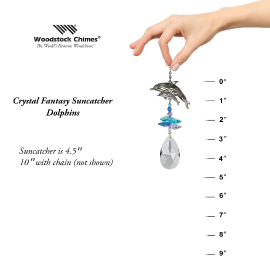 Crystal Dolphin Suncatcher by Woodstock | Rainbow Maker | Crystal Ornaments | Light Catcher | Gifts for Her
