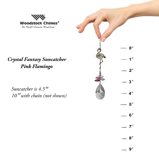 Crystal Pink Flamingo Suncatcher by Woodstock | Rainbow Maker | Crystal Ornament | Light Catcher | Gifts for Her
