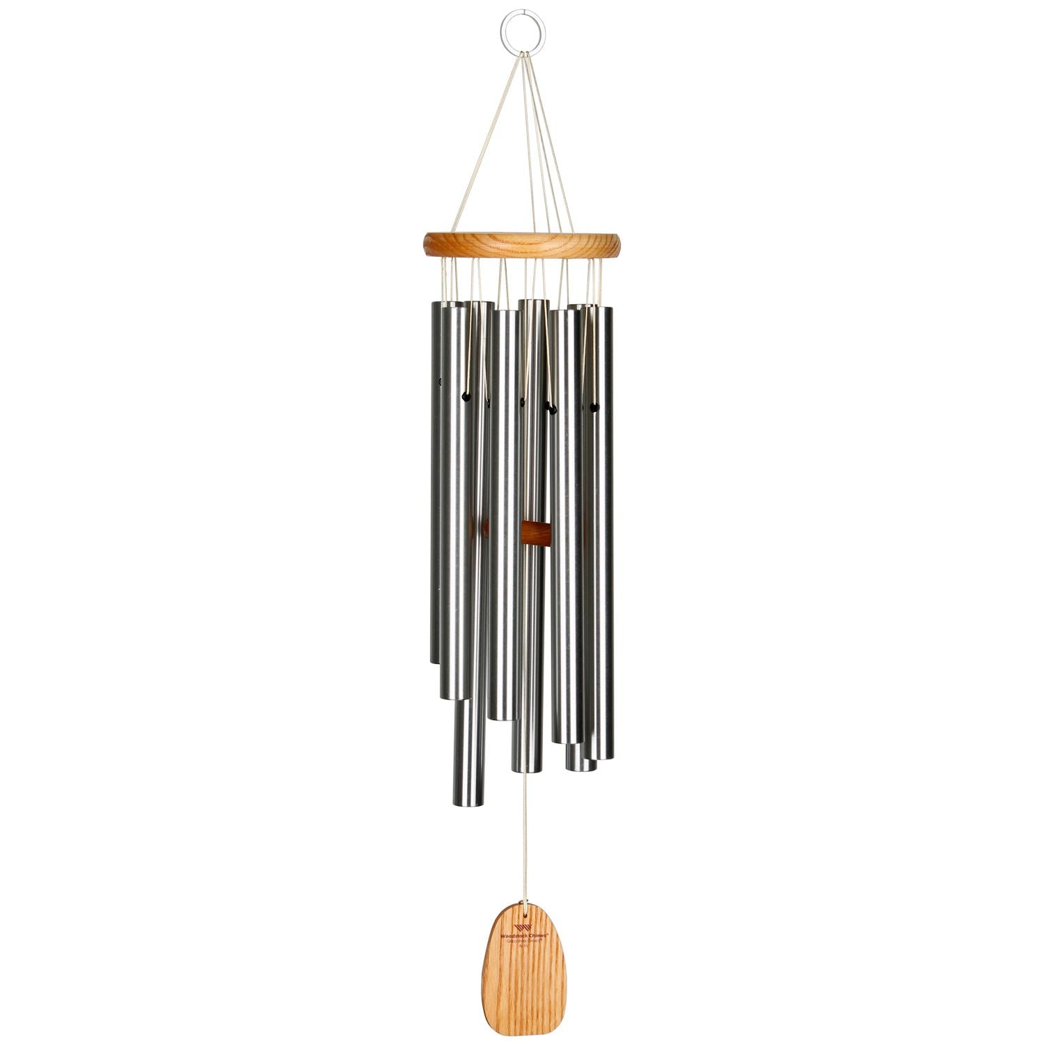 27" Silver Gregorian Alto Wind Chime by Woodstock | Engraved Outdoor Chimes | Personalized Music Gifts | #A69