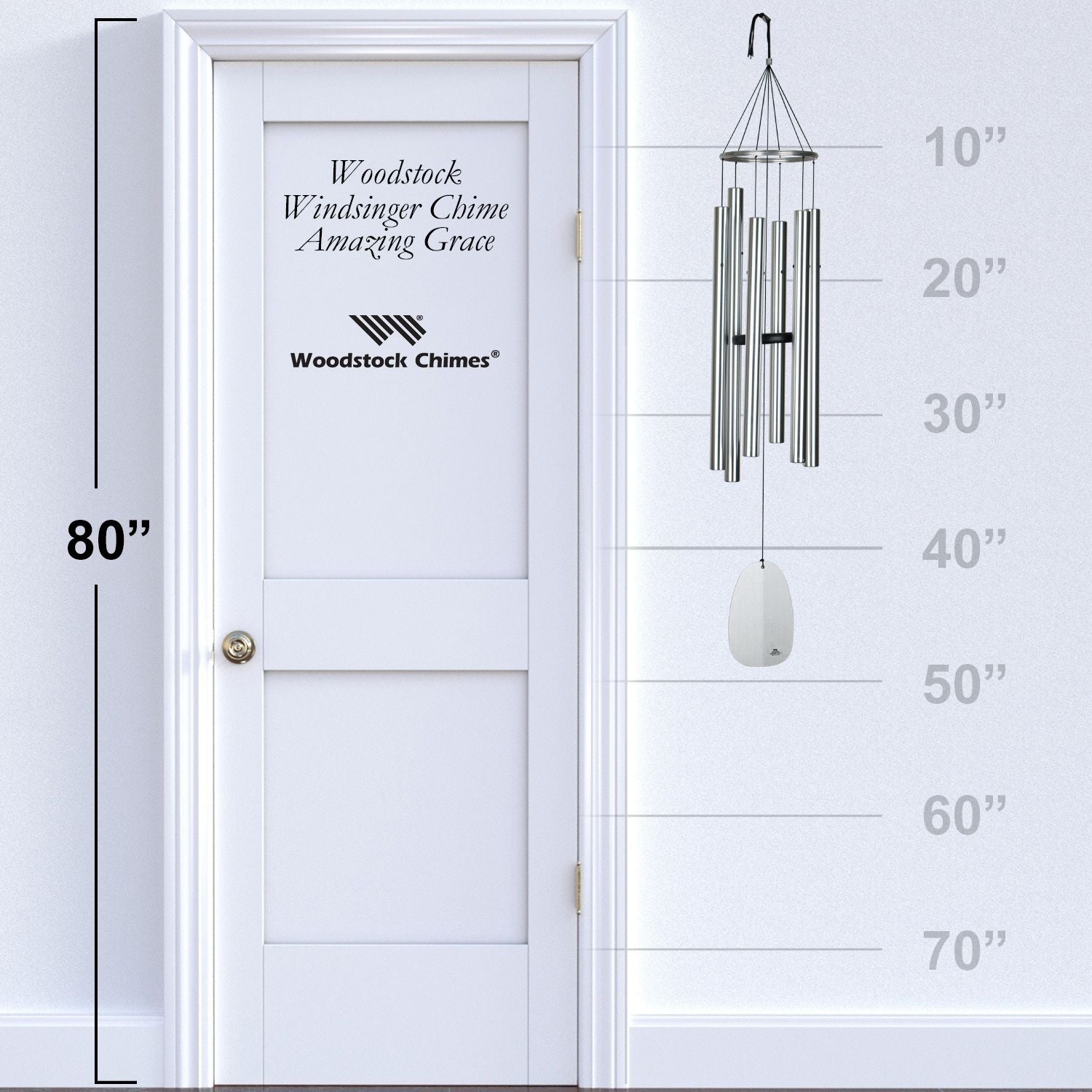 49" Windsinger Amazing Grace Wind Chime by Woodstock | Outdoor Wind Chimes | Housewarming Gifts | Gifts for Mom