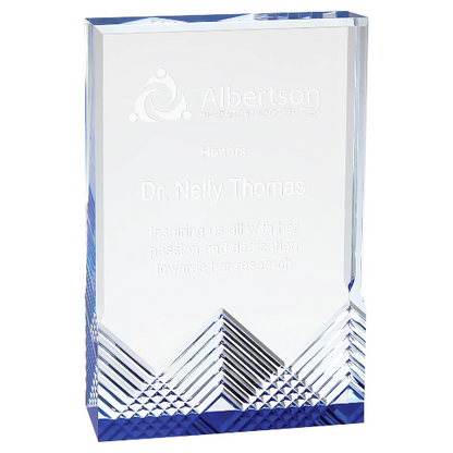 Custom Apex Mirage Blue Acrylic Award | Engraving Included | Office Awards