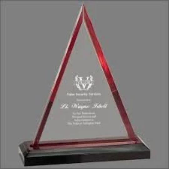 Custom Triangle Impress Acrylic Award | Engraving Included | Office Awards
