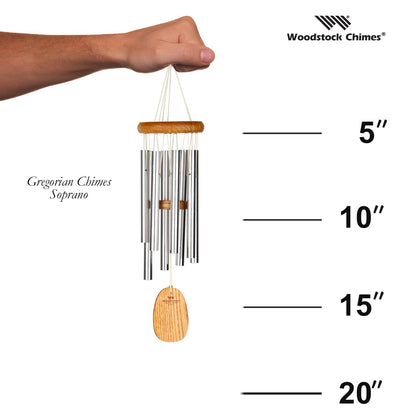 17" Gregorian Soprano Wind Chime by Woodstock | Outdoor Musical Wind Chimes
