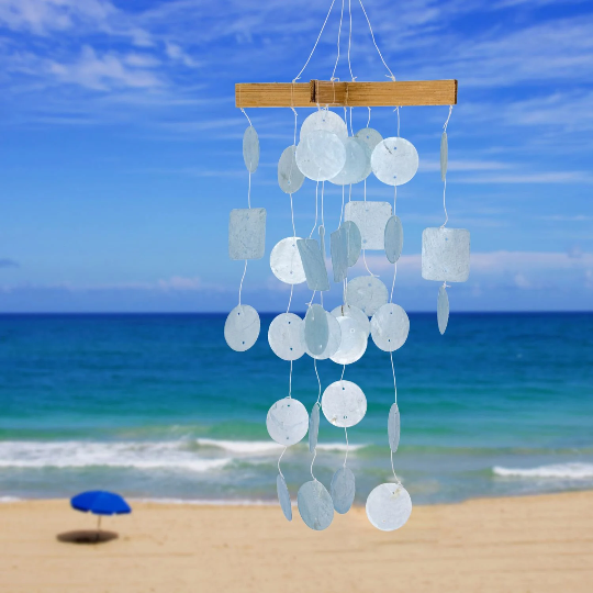 12" MINI Capiz Shell Wind Chimes by Woodstock - Multiple Colors | Outdoor Chimes