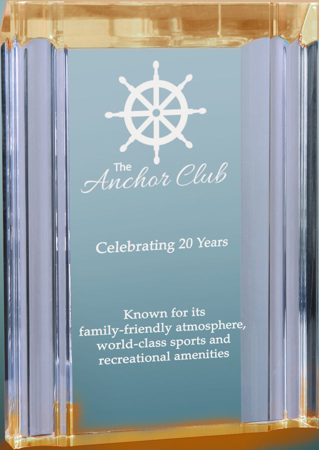 Custom Self Standing Gold Channel Acrylic Award | Engraving Included | Office Awards