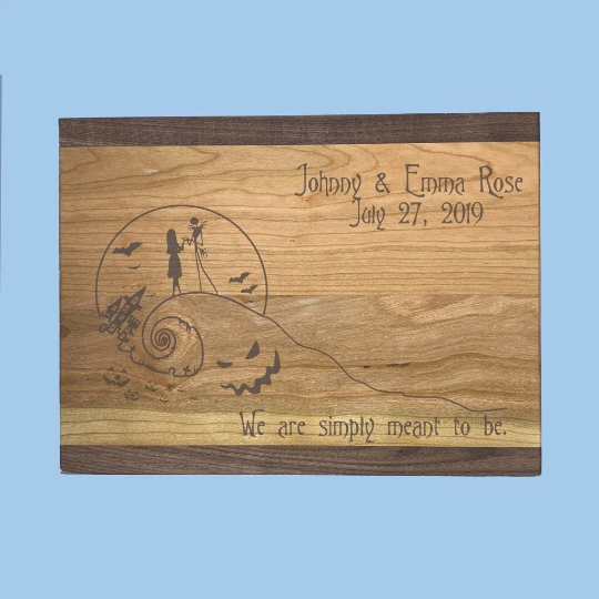 Nightmare Before Christmas Premium Cutting Boards | Personalized We Are Simply Meant To Be Wood Cutting Boards | Different Styles Available #2
