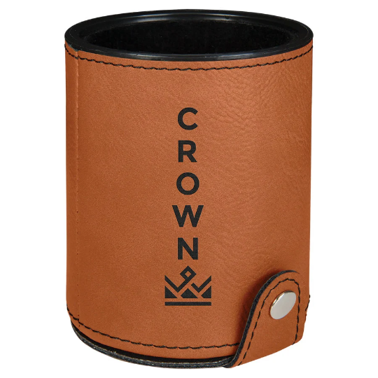 Custom Engraved Leather Dice Cups with 5 Dice Included | Game Night Gifts