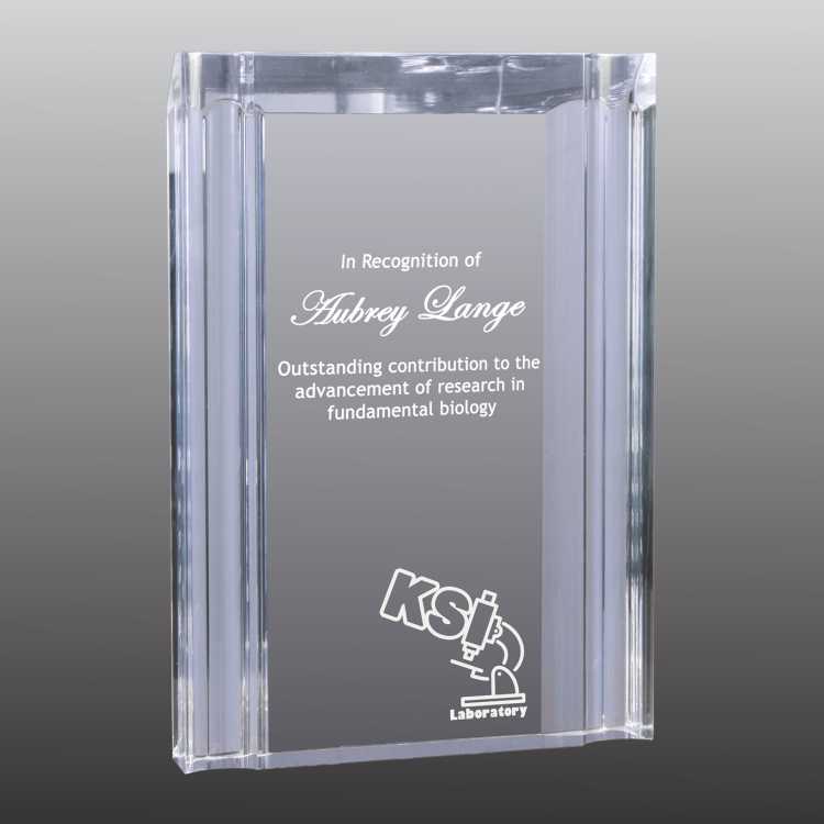 Custom Self Standing Clear Channel Acrylic Award | Engraving Included | Accomplishment Awards