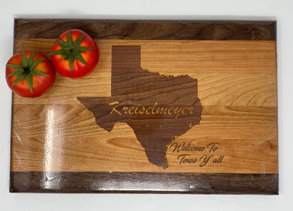 Texas Premium Cutting Boards | Personalized State of Texas Wood Cutting Boards | Different Styles Available