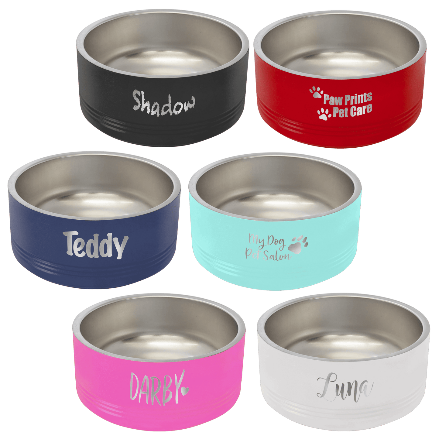 Custom Dog Bowl | Personalized Pet Bowl | Stainless Steel Food & Water Bowl with Rubber Grips | Fur Baby Gifts | Pet Gifts