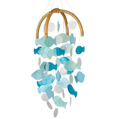 20" Fish Capiz Wind Chimes by Woodstock | Apartment Wind Chimes