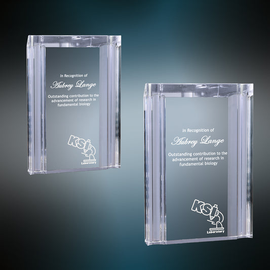 Custom Self Standing Clear Channel Acrylic Award | Engraving Included | Accomplishment Awards