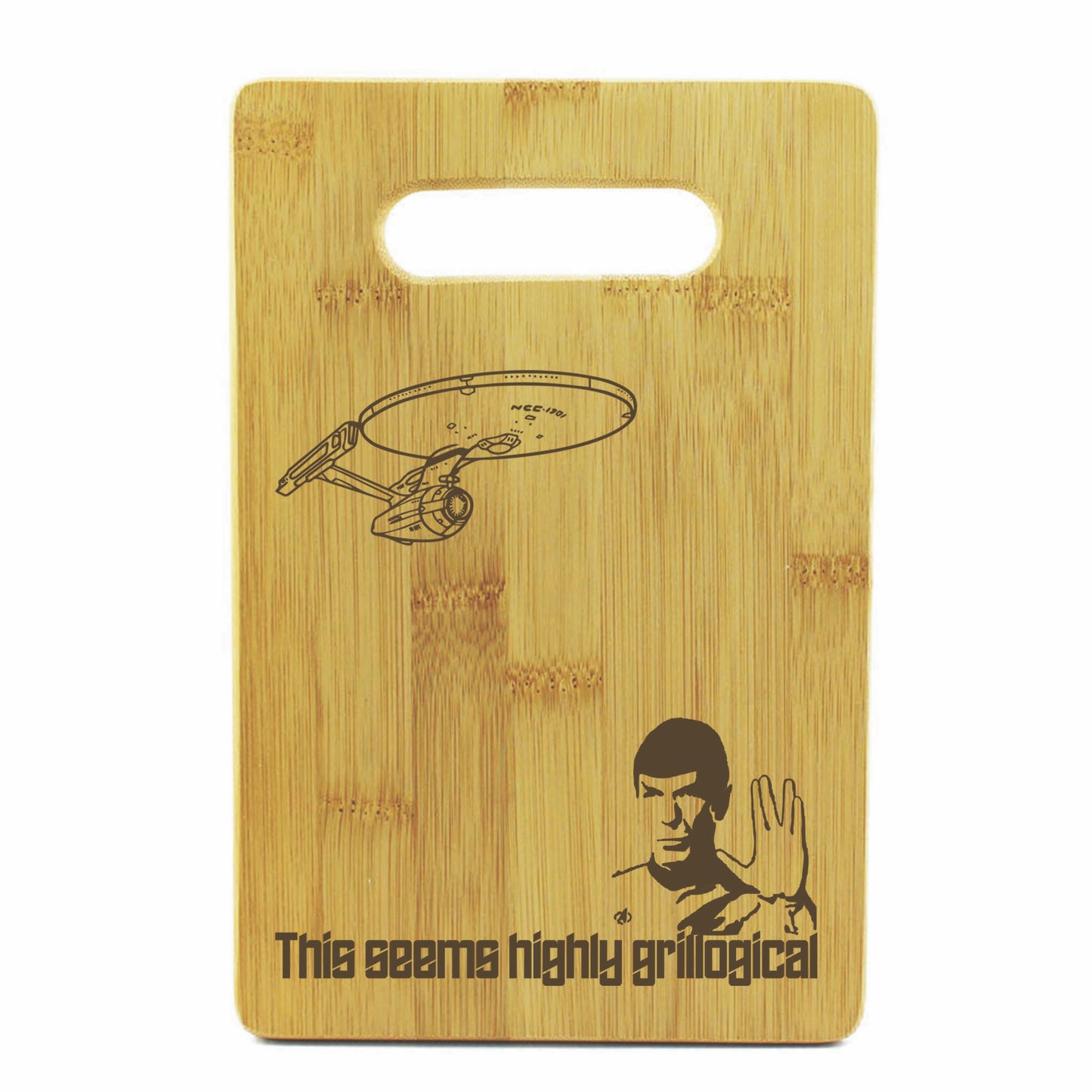 Star Trek Bamboo Cutting Boards | Spock | This Seems Highly Grillogical Wood Cutting Boards | Different Styles Available