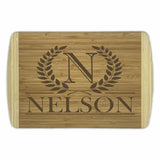 Laurel Wreath Bamboo Cutting Boards | Personalized Family Name Wood Cutting Boards | Different Styles Available