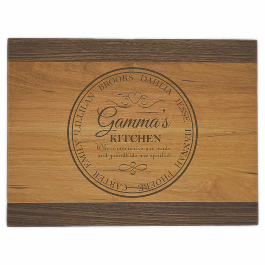 Grandma's Kitchen Premium Cutting Boards | Personalized Grandkid's Names Wood Cutting Boards | Different Styles Available