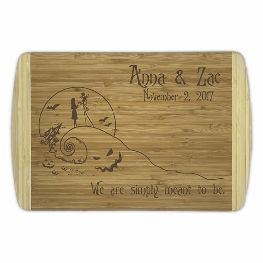 Nightmare Before Christmas Bamboo Cutting Boards | Personalized We Are Simply Meant To Be Wood Cutting Boards | Different Styles Available #2