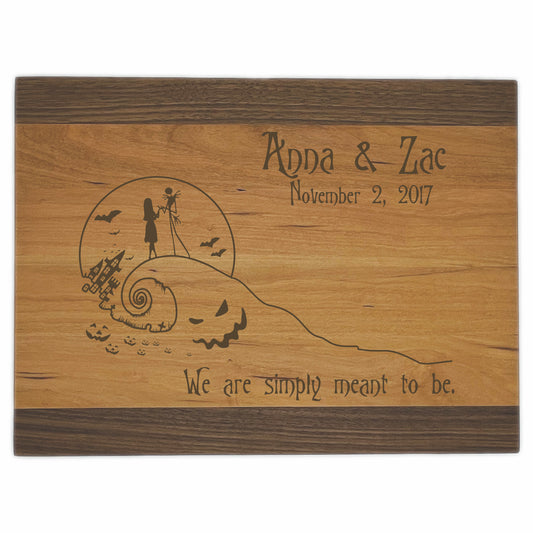 Nightmare Before Christmas Premium Cutting Boards | Personalized We Are Simply Meant To Be Wood Cutting Boards | Different Styles Available #2