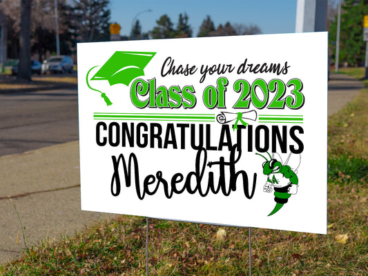 24"x18" Personalized Graduation Yard Lawn Sign | Class of 2023 with Your Photo or Art | Metal Stake is Included | Senior Signs