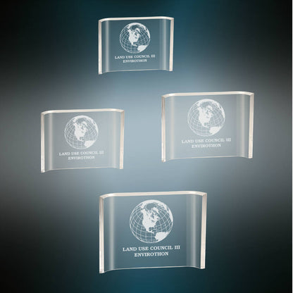 Custom Clear Crescent Acrylic Award | Engraving Included | Employee Awards