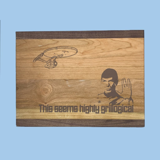 Star Trek Premium Cutting Boards | Spock | This Seems Highly Grillogical Wood Cutting Boards | Different Styles Available