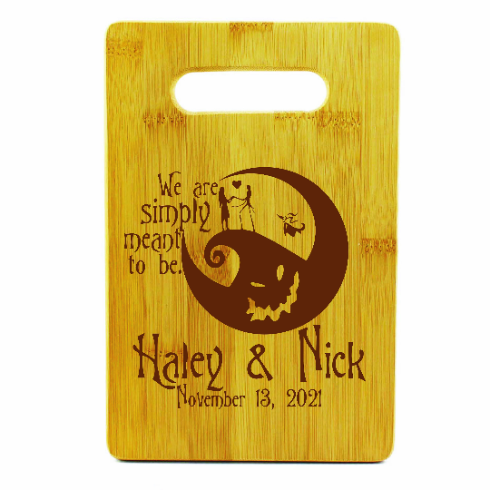 Nightmare Before Christmas Bamboo Cutting Boards | Personalized We Are Simply Meant To Be Wood Cutting Boards | Different Styles Available #1